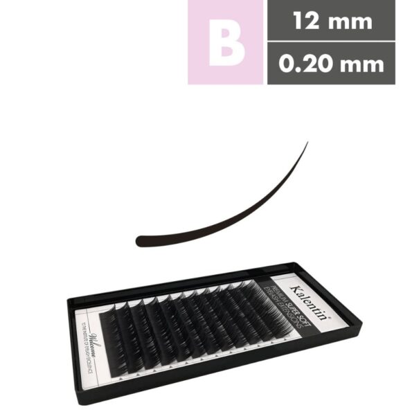 Kalentin Extensiones De Pestañas Clásicas Curva B 0,20 12mm